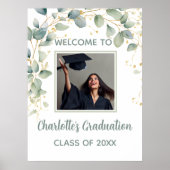 Modern Eucalyptus Minimalist Grad Party Poster (Voorkant)