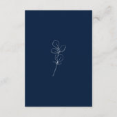 Modern Eucalyptus Navy Blue & White Wedding Detail Informatiekaartje (Achterkant)