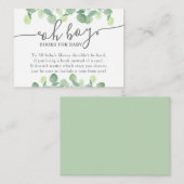 Modern Eucalyptus Oh Baby shower Book Request Informatiekaartje (Voorkant / Achterkant)