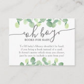Modern Eucalyptus Oh Baby shower Book Request Informatiekaartje (Voorkant)
