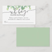 Modern Eucalyptus Oh Baby shower Diaper Raffle Informatiekaartje (Voorkant / Achterkant)