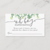 Modern Eucalyptus Oh Baby shower Diaper Raffle Informatiekaartje (Voorkant)
