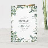 Modern Eucalyptus Photo Collage QR Code Wedding (Voorkant)