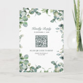 Modern Eucalyptus Photo Collage QR Code Wedding (Achterkant)