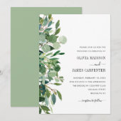 Modern Eucalyptus Sage Greenery Foliage Wedding Kaart (Voorkant / Achterkant)