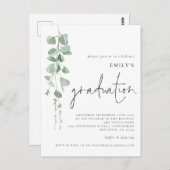 Modern Eucalyptus Script 2024 Afstuderen Invite Briefkaart (Voorkant / Achterkant)