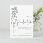Modern Eucalyptus Script 2024 Afstuderen Kaart (Staand voorkant)