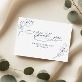 Modern Eucalyptus springs Navy Blue Wedding Bedankkaart