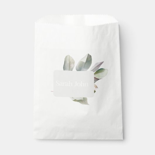 Modern Eucalyptus tabelnummer Bedankzakje (Voorkant)