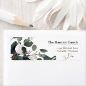 Modern Eucalyptus trouwadres Etiket (Insitu)