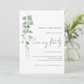 Modern Eucalyptus Weddenschap Kaart (Staand voorkant)