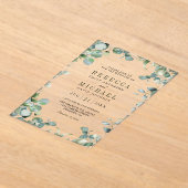 Modern Eucalyptus Wedding Acryl Uitnodigingen (Laagn)