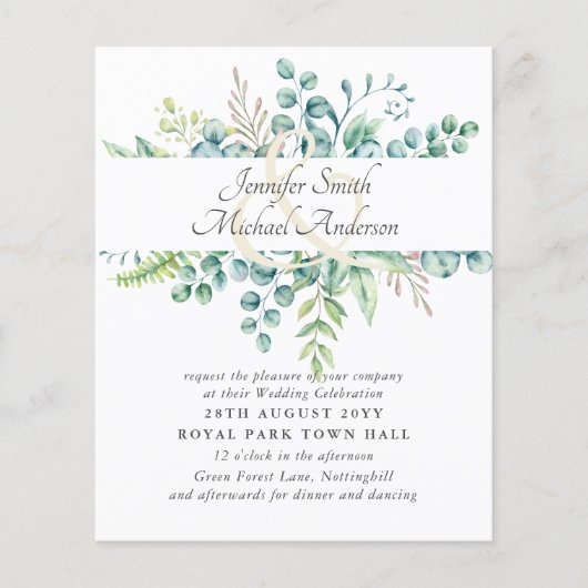 Modern Eucalyptus Wedding Ampersand Greenery (Voorkant)