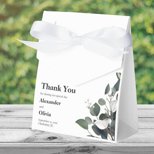 Modern Eucalyptus Wedding Bedankdoosjes