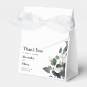 Modern Eucalyptus Wedding Bedankdoosjes (Voorkant Zijde)