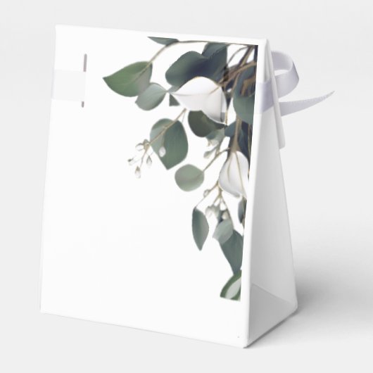 Modern Eucalyptus Wedding Bedankdoosjes (Achterkant)