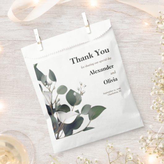 Modern Eucalyptus Wedding Bedankzakje (Geknipt)
