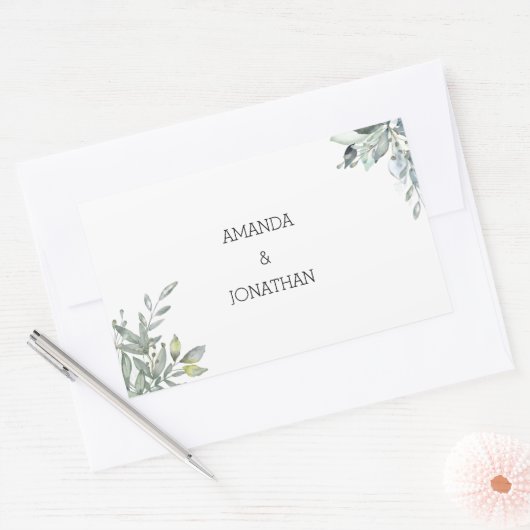 Modern Eucalyptus Wedding Envelope Seal Rechthoekige Sticker (Envelop)