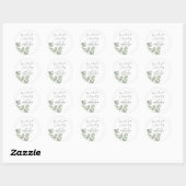 Modern Eucalyptus Wedding Favor Ronde Sticker (Vel)