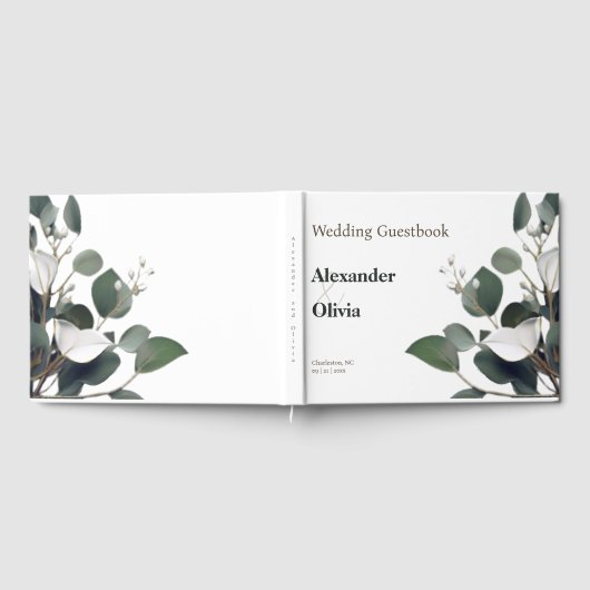 Modern Eucalyptus Wedding Gastenboek (Volledig)