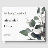 Modern Eucalyptus Wedding Gastenboek (Voorkant)