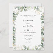Modern Eucalyptus Wedding Invitation Einladung Kaart (Voorkant)