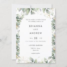 Modern Eucalyptus Wedding Invitation Einladung Kaart