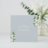 Modern Eucalyptus Wedding Kaart (Staand voorkant)