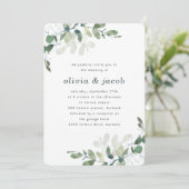 Modern Eucalyptus Wedding Kaart (Staand voorkant)