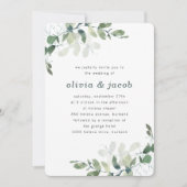 Modern Eucalyptus Wedding Kaart (Voorkant)