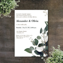 Modern Eucalyptus Wedding Kaart