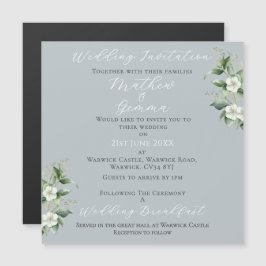 Modern Eucalyptus Wedding Magnetische Uitnodiging