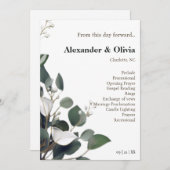 Modern Eucalyptus Wedding Programmakaart (Voorkant / Achterkant)