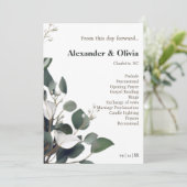 Modern Eucalyptus Wedding Programmakaart (Staand voorkant)