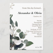 Modern Eucalyptus Wedding Programmakaart (Voorkant)