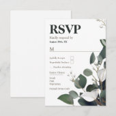Modern Eucalyptus Wedding RSVP Kaartje (Voorkant / Achterkant)