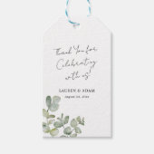 Modern Eucalyptus Wedding Thank You Cadeaulabel (Voorkant)