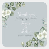 Modern Eucalyptus Wedding Vierkante Sticker (Voorkant)