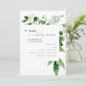 Modern eucalyptus wit Vrijgezellenfeest Kaart (Staand voorkant)