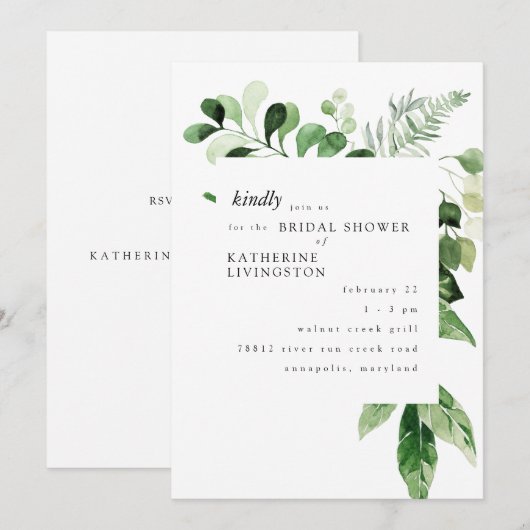 Modern eucalyptus wit Vrijgezellenfeest Kaart (Voorkant / Achterkant)