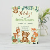 Modern Eucalyptus Woodland Dieren Bosvrienden Kaart (Staand voorkant)