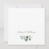 Modern Eucalyptus Wreath Lijst BRIDAL LUNCHEON Kaart (Achterkant)