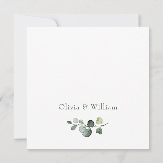 Modern Eucalyptus Wreath Lijst BRIDAL LUNCHEON Kaart (Achterkant)