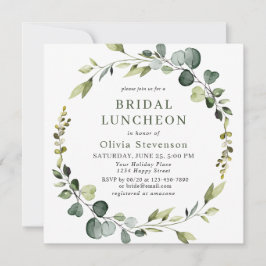Modern Eucalyptus Wreath Lijst BRIDAL LUNCHEON Kaart