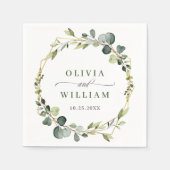Modern Eucalyptus Wreath Lijst Weddenschap Paper Servet (Voorkant)