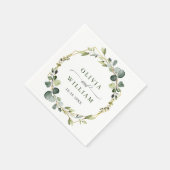 Modern Eucalyptus Wreath Lijst Weddenschap Paper Servet (Hoek)