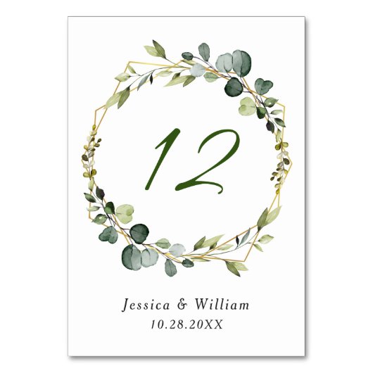 Modern Eucalyptus Wreath Lijst Wedding Kaart (Voorkant)