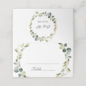 Modern Eucalyptus Wreath Lijst Wedding Plaatskaartje (Buitenkant ongevouwen)