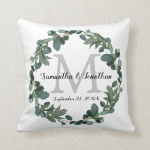 Modern Eucalyptus Wreath Monogram Weddenschap