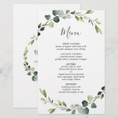 Modern Eucalyptus Wreath Weddenrenmenu (Voorkant / Achterkant)